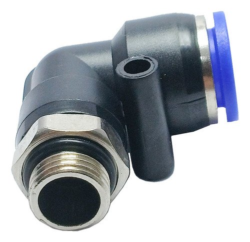100 Conexão Pneumática Cotovelo Macho Rosca 1/4 X Tubo 12mm - Imagem 2
