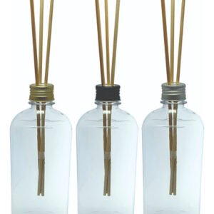 64 Frascos Plástico Cristal 400ml Tampa Difusor Varetas Min