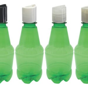 64 Frasco Plástico Verde Pet 300ml Com Tampa Disktop Gr2