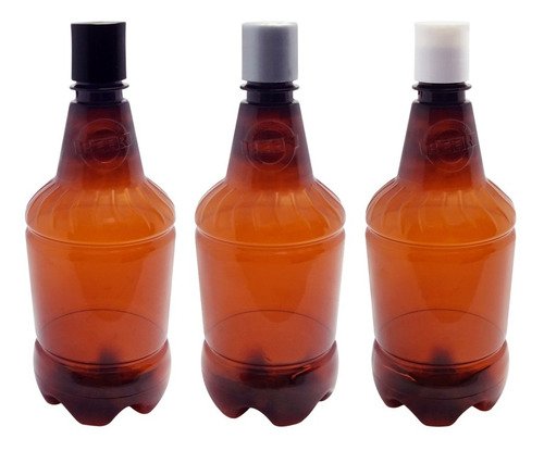 110 Frascos Plástico Âmbar Pet 750ml C/ Tampa Disktop Gr2 - Imagem 3