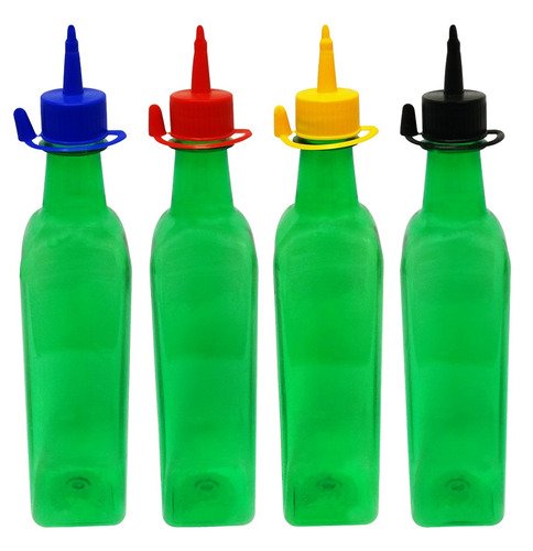 760 Frascos Plástico Verde Pet 500ml C/ Bico Aplicador Aze