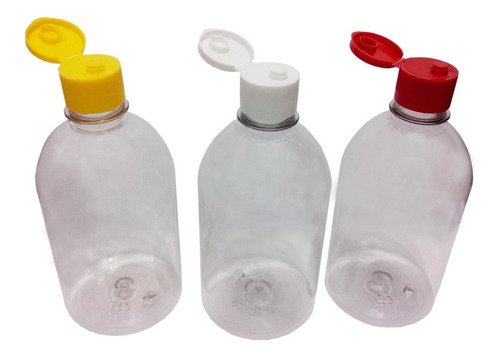 678 Frascos Plástico Cristal Pet 500ml C/ Tampa Fliptop Sab