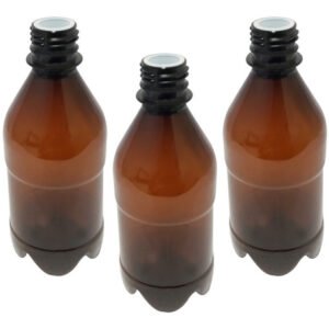 972 Frasco Plástico Âmbar Pet 350ml Batoque 12 Furos Agu