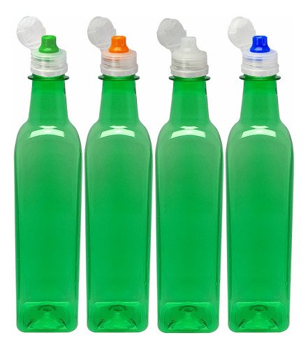 241 Frasco Plástico Verde Pet 500ml Tampa Sport Fliptop Aze