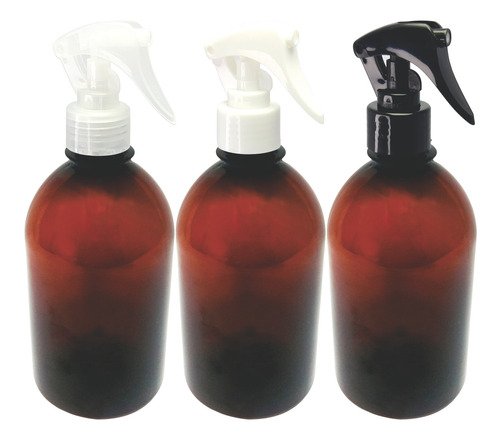 40 Frascos Plástico Âmbar Pet 500ml Válv Mini Gatilho Sab