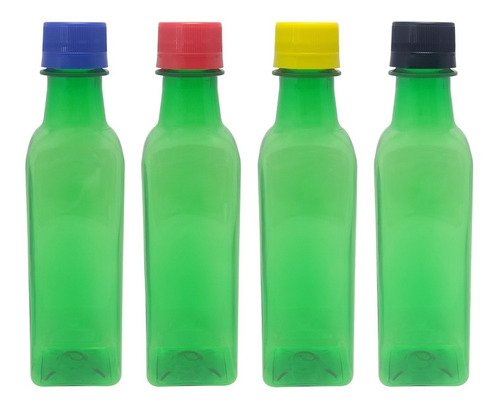 211 Frascos Plástico Verde Pet 250ml Tampa Rosca Lacre Aze