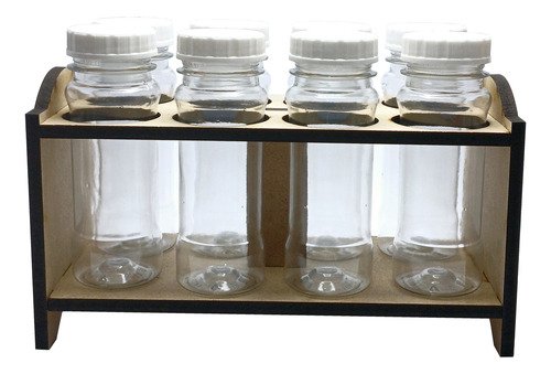 1 Porta Temp Mdf Cru 8 Frasco 120ml Cristal Rosca S/ Lacre - Imagem 2