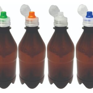 16 Frasco Plástico Âmbar Pet 350ml Tampa Sport Fliptop Agu