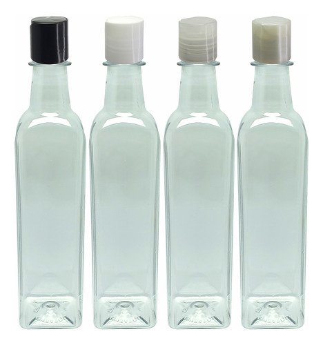 12 Frascos Plástico Cristal Pet 500ml Com Tampa Disktop Aze - Imagem 2