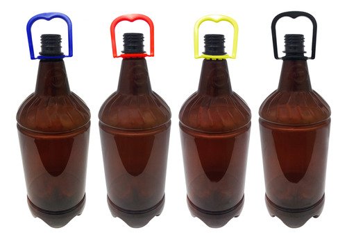 132 Frascos Plástico Âmbar Pet 2l Com Alça 2 Dedos Gr2