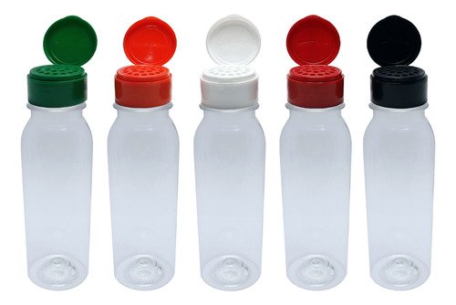 462 Frascos Plásticos Cristal Pet 250ml Tampa Peneira Det