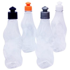 900 Frascos Plástico Cristal Pet 380ml C/ Tampa Pushpull Cat