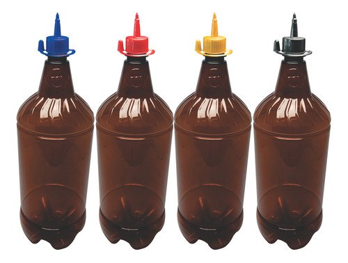 132 Frascos Plástico Âmbar Pet 2l C/ Bico Aplicador Gr2