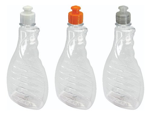 12 Frascos Plástico Cristal Pet 500ml C/ Tampa Pushpull Bor - Imagem 4