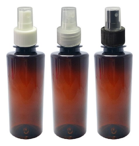 21 Frasco Plástico Ambar Pet 200ml Válvula Spray S Cos