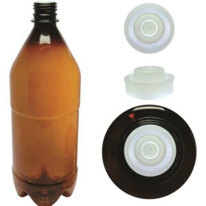 20 Frascos Plástico Âmbar Pet 1l Com Batoque 12 Furos Agu