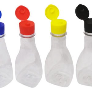 1323 Frascos Plástico Cristal 200ml C/ Tampa Fliptop Mol