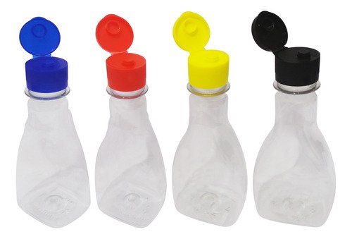 1323 Frascos Plástico Cristal 200ml C/ Tampa Fliptop Mol