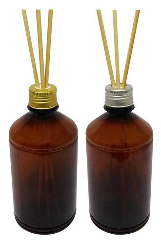 678 Frascos Plástico Âmbar 500ml Tampa Difusor Varetas Far
