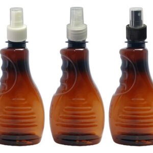 144 Frasco Plástico Ambar Pet 300ml Válvula Spray S Bor