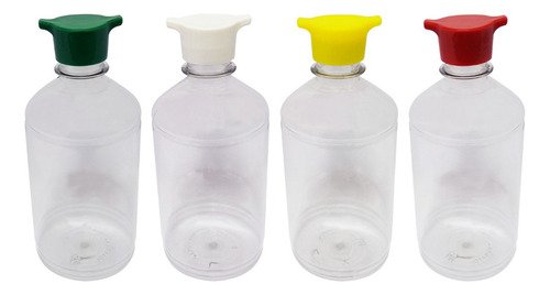 678 Frasco Plástico Cristal Pet 500ml Tampa Rosca 2 Bico Far