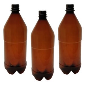 6 Frascos Plástico Âmbar Pet 1l Vazios Sem Tampas Agu