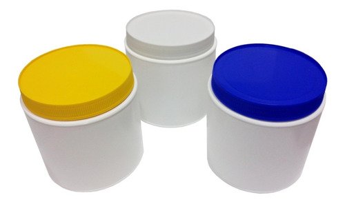525 Potes Plásticos Branco De 700ml Vazios Com Tampa Rosca
