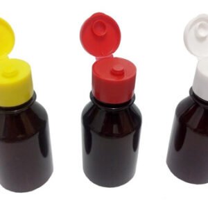 1565 Frasco Plásticos Âmbar Pet 100ml Vazio C/ Tampa Fliptop