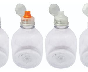 56 Frascos Cristal Pet 300ml Tampa Sport Fliptop Sab