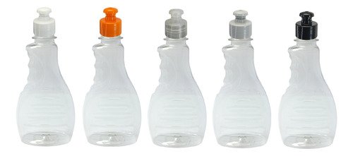 16 Frascos Plástico Cristal Pet 300ml C/ Tampa Pushpull Bor