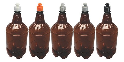 3 Frascos Plástico Âmbar Pet 1,5l Com Tampa Pushpull Gr2 - Imagem 2