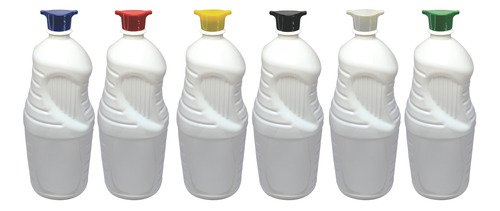 3 Frascos Plástico Branco Pet De 2l Tampa Rosca 2 Bico Ama