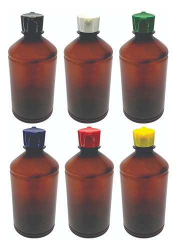 678 Frasco Plástico Âmbar Pet 500ml Tampa Rosca 2 Bico Far - Imagem 2