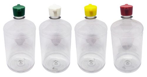 360 Frasco Plástico Cristal Pet De 1l Tampa Rosca 2 Bico Sab - Imagem 2