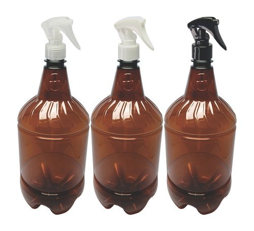 30 Frascos Plástico Âmbar Pet 1,5l Com Válv Mini Gatilho Gr2