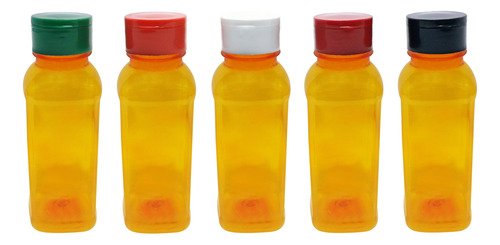 17 Frascos Plástico Laranja Pet 300ml Tampa Peneira Qua - Imagem 2