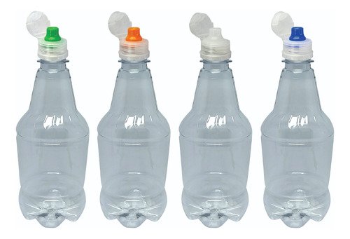 40 Frascos Cristal Pet 500ml Tampa Sport Fliptop Gr2