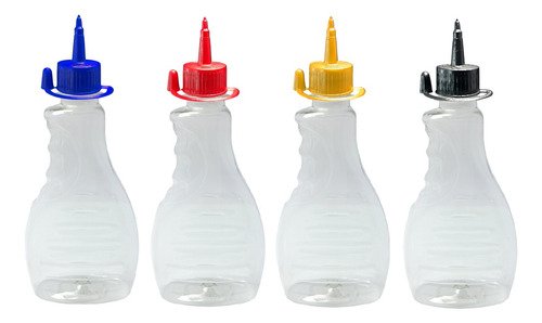 162 Frasco Plástico Cristal Pet 300ml C/ Bico Aplicador Bor