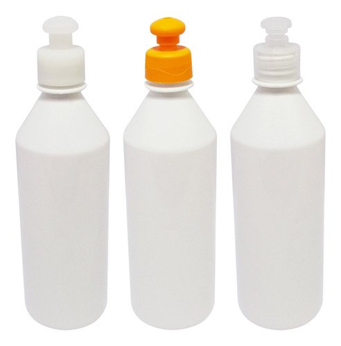 765 Frascos Plástico Branco Pet 500ml C/ Tampa Pushpull Cos - Imagem 2