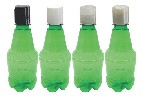 140 Frasco Plástico Verde Pet 300ml Com Tampa Disktop Gr2 - Imagem 2