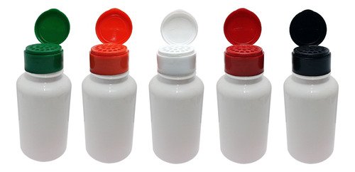 22 Frascos Plástico Branco Pet 240ml Tampa Peneira Sup