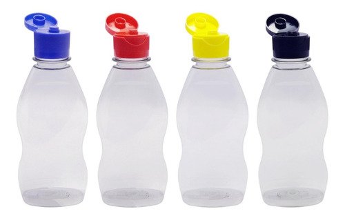 253 Frascos Plásticos Cristal Pet 190ml C/ Tampa Fliptop Mol
