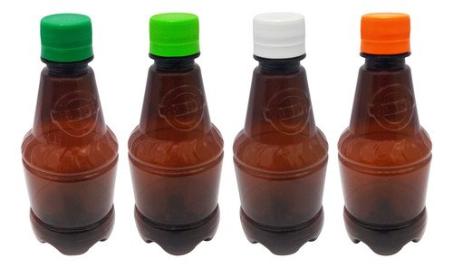 18 Frascos Plástico Âmbar Pet 300ml Tampa Rosca Lacre Gr2 - Imagem 2