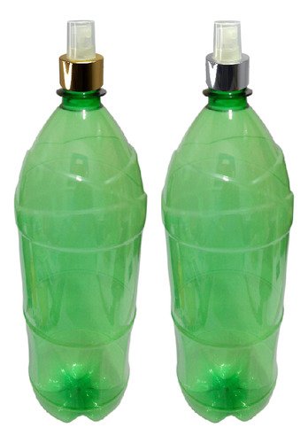 2 Frasco Plástico Verde Pet 2l Com Válvula Spray L Ref