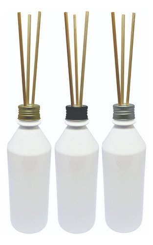 50 Frascos Plástico Branco 500ml Tampa Difusor Varetas Cos