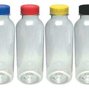 60 Frascos Plástico Cristal Pet 400ml Com Tampa Child Det