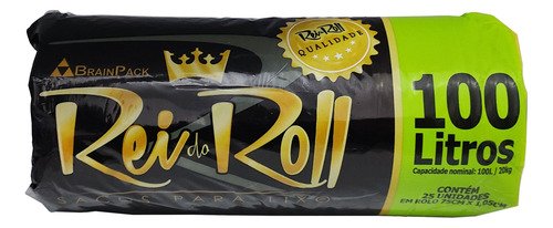 125 Unidades Saco De Lixo Em Rolo 100 Litros Preto 75x105cm - Imagem 2
