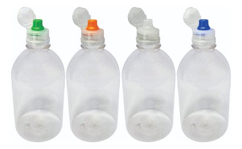 48 Frascos Cristal Pet 500ml Tampa Sport Fliptop Sab