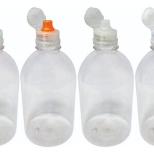 12 Frascos Cristal Pet 500ml Tampa Sport Fliptop Sab