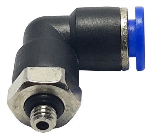 100 Conexão Pneumática Cotovelo Macho Rosca M5 X Tubo 6mm - Imagem 2